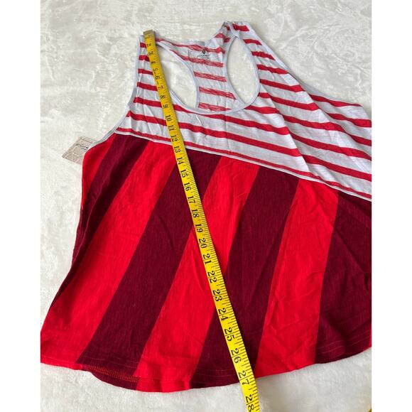 Free People Keep Rolling Tank Women's Printed Red/White Racerback Medium NWT - Picture 8 of 8